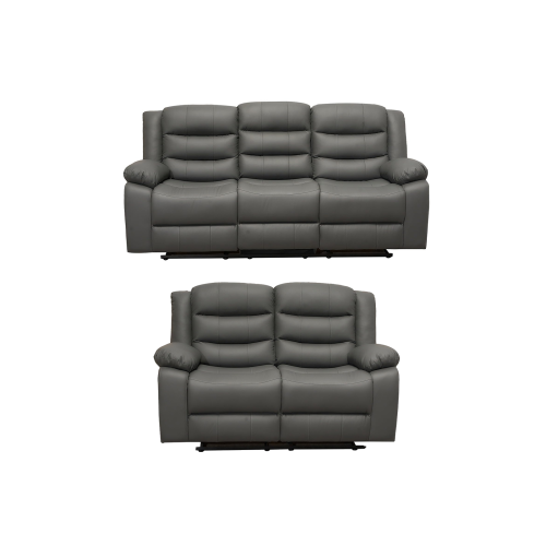 Luxury Life Roma Air Leather Recliner Sofa Set (32 Grey)