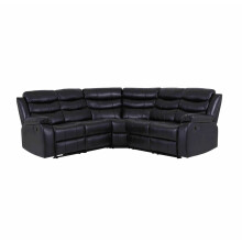 (Black, Corner) Roma Air Leather Recliner Sofas