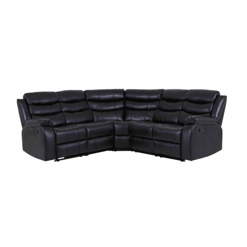 Luxury Life (Black, Corner) Roma Air Leather Recliner Sofas