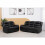 Luxury Life (Black, 3 Plus 2 Set) Roma Air Leather Recliner Sofas 2