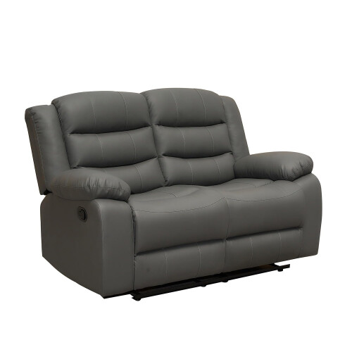 Luxury Life (Grey, 2 Seater) Roma Air Leather Recliner Sofas 1