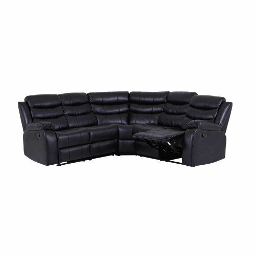 Luxury Life (Black, Corner) Roma Air Leather Recliner Sofas 1