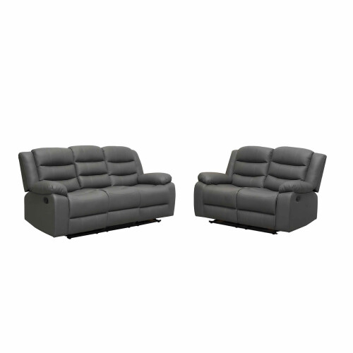 Luxury Life Roma Air Leather Recliner Sofa Set (32 Grey) 1