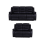Luxury Life (Black, 3 Plus 2 Set) Roma Air Leather Recliner Sofas 1