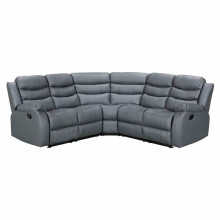 (Grey, Corner) Roma Air Leather Recliner Sofas