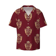 (Hollywood Tower Hotel_4807) Men's Hawaiian Shirts Cuban Collar Vintage Bowling Short Sleeve Button Down Beach Shirt Casual Summer Vacation Wear Retro Tee