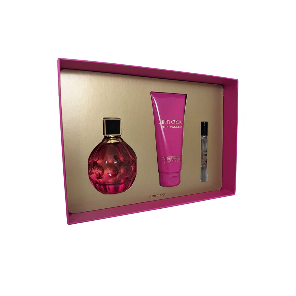 Jimmy Choo Rose Passion Eau de Parfum Spray 100ml + Spray 7.5ml Perfumed Body Lotion 100ml