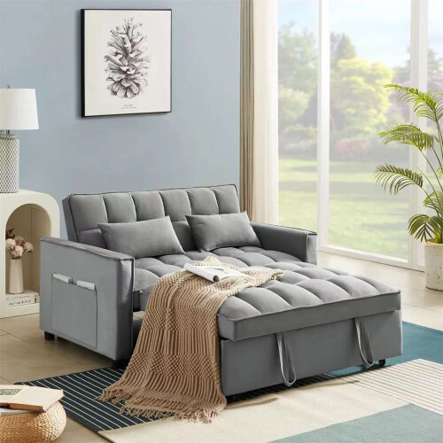 Luxury Life (Grey) Madrid Velvet 2 Seater Sofa Bed 2