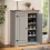 Mercers Furniture Corona Grey 2 Door Shoe Rack Cupboard Solid Wooden 1
