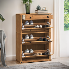 Corona 1 Drawer 3 Shelf Shoe Rack Chest Storage Wooden