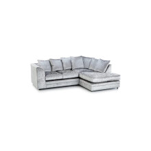 (Silver, Right Hand Facing) Dylan Crushed Velvet Fabric Sofas