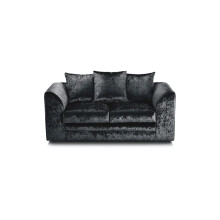 (Black, 2 Seater) Dylan Crushed Velvet Fabric Sofas