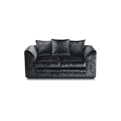 Luxury Life (Black, 2 Seater) Dylan Crushed Velvet Fabric Sofas