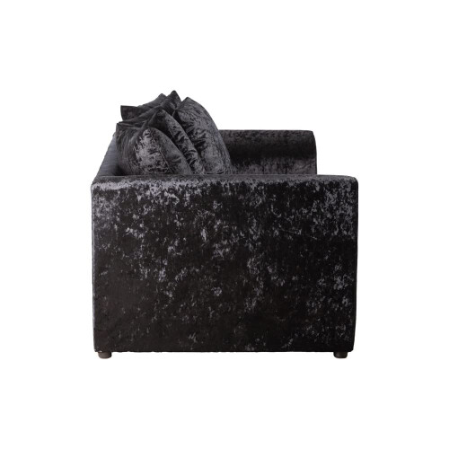 Luxury Life (Black, 3 Plus 2 Set) Dylan Crushed Velvet Fabric Sofas 1