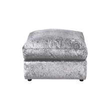 (Silver, Footstool) Dylan Crushed Velvet Fabric Sofas