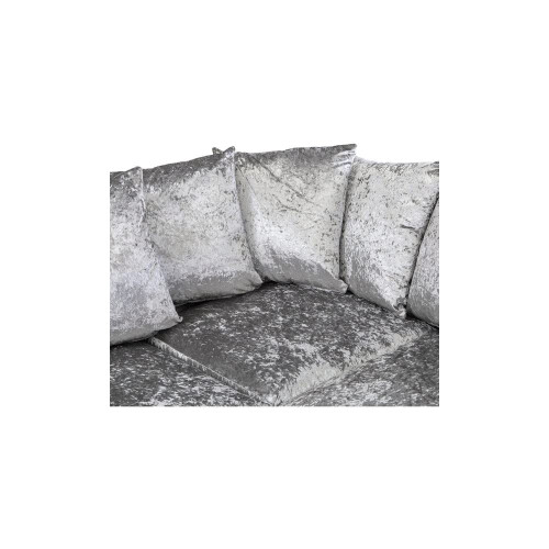 Luxury Life (Silver, Left Hand Facing) Dylan Crushed Velvet Fabric Sofas 1