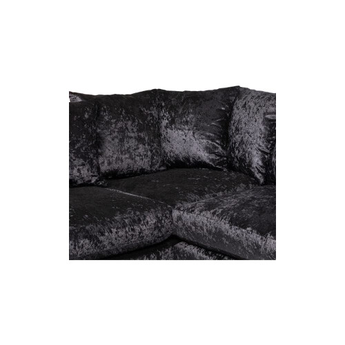 Luxury Life (Black, Right Hand Facing) Dylan Crushed Velvet Fabric Sofas 2