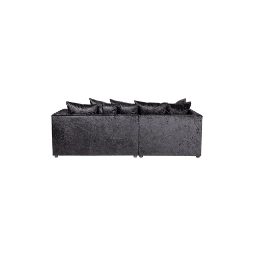 Luxury Life (Black, Left Hand Facing) Dylan Crushed Velvet Fabric Sofas 1