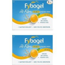 Fybogel Orange Fiber Supplement Sachets, 60 Count - Natural Digestive Support, Gentle Relief, Easy Mix Powder, Daily Us