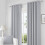(90*108 Silver ) Blackout Curtains Eyelet Ring Top Ready Made Lined Pair Panel Thermal Insulated 8