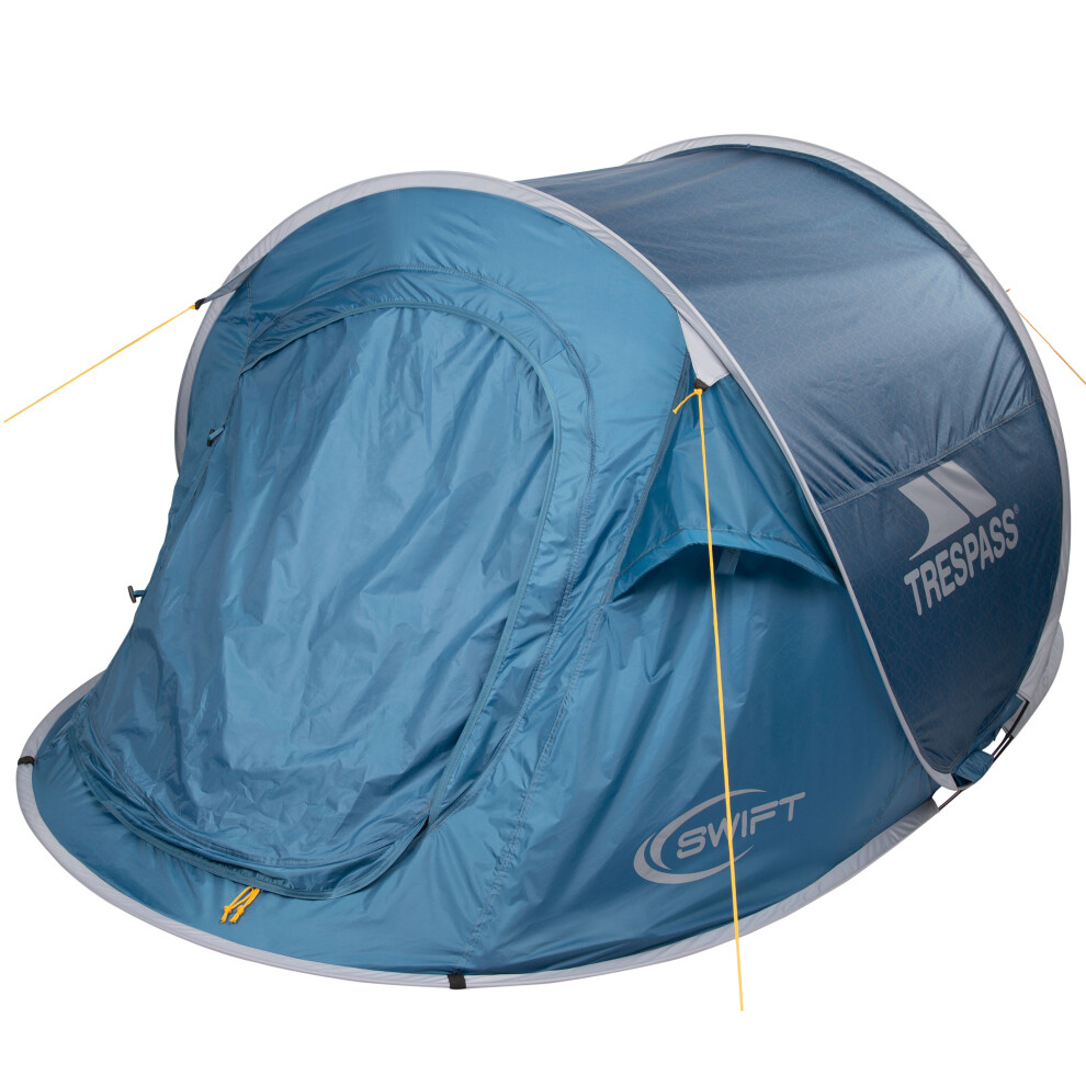 (EACH, Rich Teal Print) Trespass Waterproof 2 Man Pop Up Tent Swift2