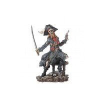 Collectable 21Cm Skeleton Pirate Figurine With Sword And Pistol
