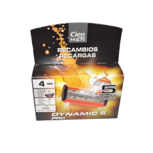 8 x Dynamic 5 Pro - 5 Blade Razor Refills Cien Men Lubricated