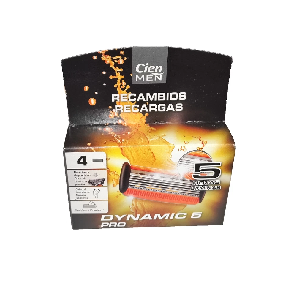8 x Dynamic 5 Pro - 5 Blade Razor Refills Cien Men Lubricated-image-OPC-PGR5J59-NEW
