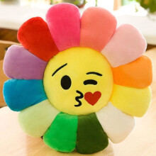 (Kiss,35cm)Murakami Takashi buntes Sonnenblumenkissen Blütenblatt Emojis Plüschtier Dekokissen