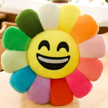(Guffaw,25cm)Murakami Takashi buntes Sonnenblumenkissen Blütenblatt Emojis Plüschtier Dekokissen