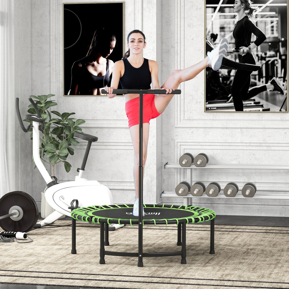 Homcom Trampoline Outdoor Bouncer Jumper Adjustable Handle, Green