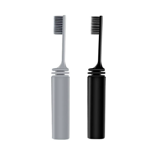 2pcs Portable Compact Charcoal Folding Toothbrush for Travel Camping 2