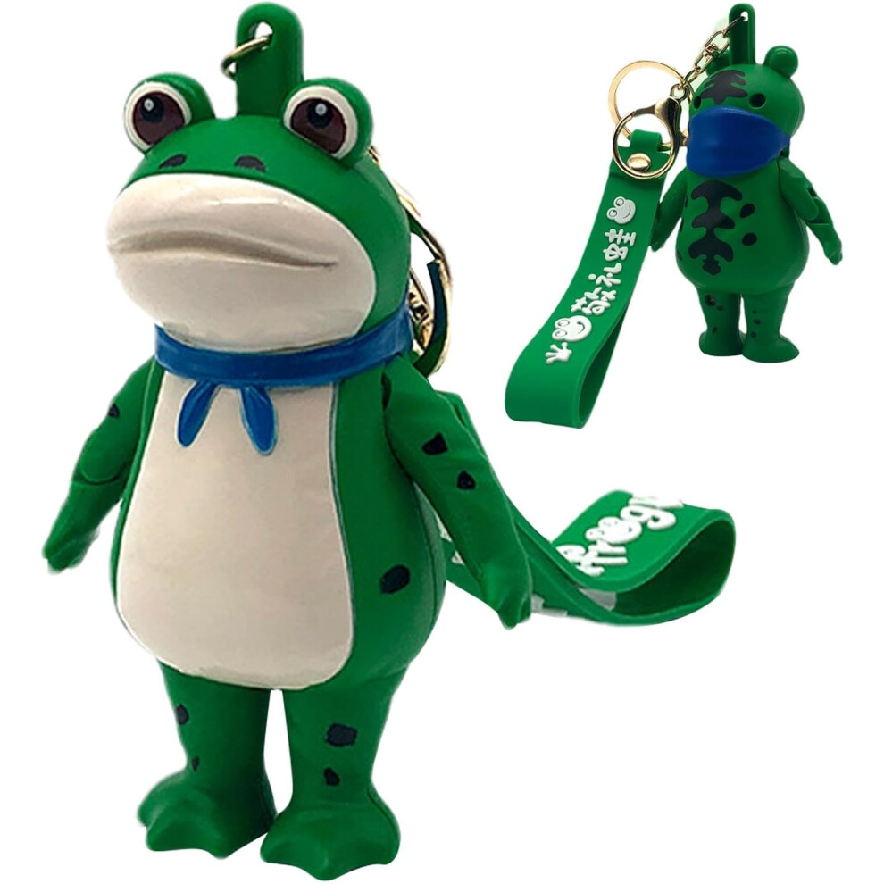 (Green) Frog Keychain - Press-To-Salute Purse Bag Pendants Keychain - Cute Key Decor Bag Handbag Pendant, Cute Anime Keychain, Creative Key Chain Frog Green