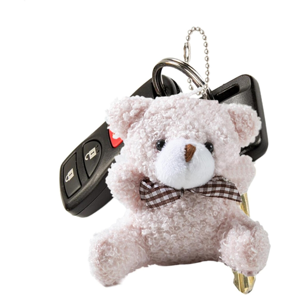 (Pink) Bear Keychain Charm - Cartoon Car Keyring Decoration,Stuffed Animal Doll, Cute Decorative Keychain Charm, Car Keyring Accessories For Kids Pink