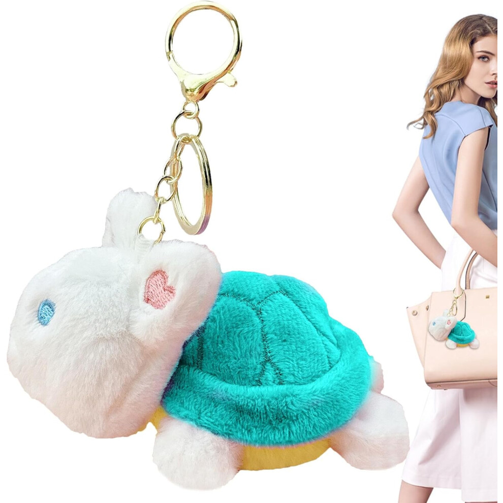 (B) Rabbit Tortoise Plush Keychain | Turtle Bunny Keychain | Pendant Keychain Stuff Miniature Plush Charm Pendant Animals Stuffed Ornaments