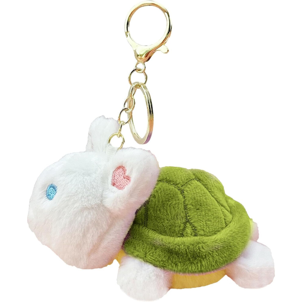 (D) Rabbit Tortoise Plush Keychain | Turtle Bunny Keychain | Pendant Keychain Stuff Miniature Plush Charm Pendant Animals Stuffed Ornaments