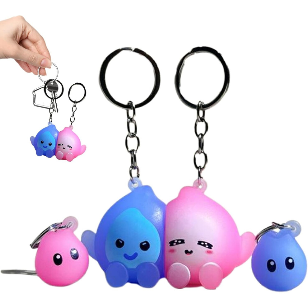 Couple Keyring - Glowing In The Dark Matching Keyrings Bag Pendant - Cartoon Magnetic Keychain Accessories, Bag Charm Pendant for Couples, Or Friends