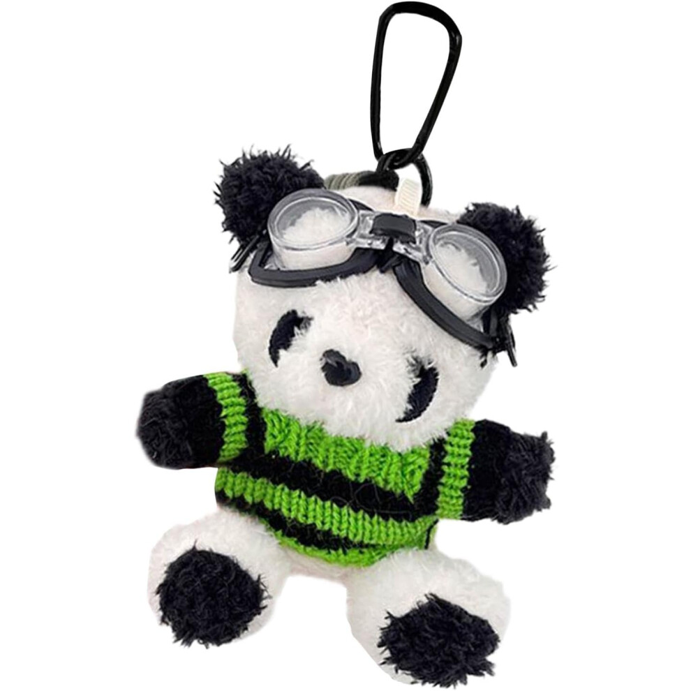 (Green) Plush Bear Keychain | Plushie Backpack Purse Pendant Wearing Sweater And Eyewear - Adorable Bears Automobile Keychains For Car Keychain, Backpack