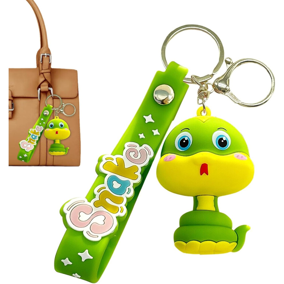(Green) Snake Backpack Pendant, Charm Snake Backpack Keychain, Snake Bag Hangable Keyring, Year Of Snake Animal Keyring For Friends, Family, Adults Green