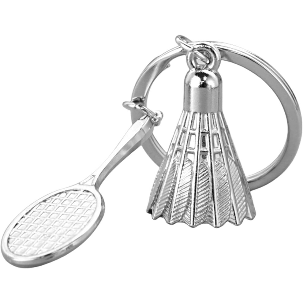 (A) Badminton Metal Keychain, Elegant Metal Keychain Pendant for Car Home, Boys Girls Bags Decoration Novelty Keychains for Business Trips, Traveling