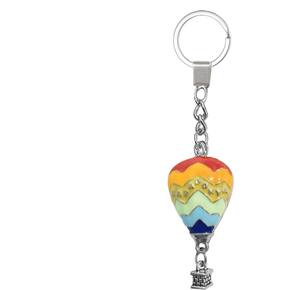 Hot Air Balloon Key Chain,Stainless Steel Rainbow Keychain Pendant | Turkey Colorful Key Chain Dosia Keychain Charm for Phone