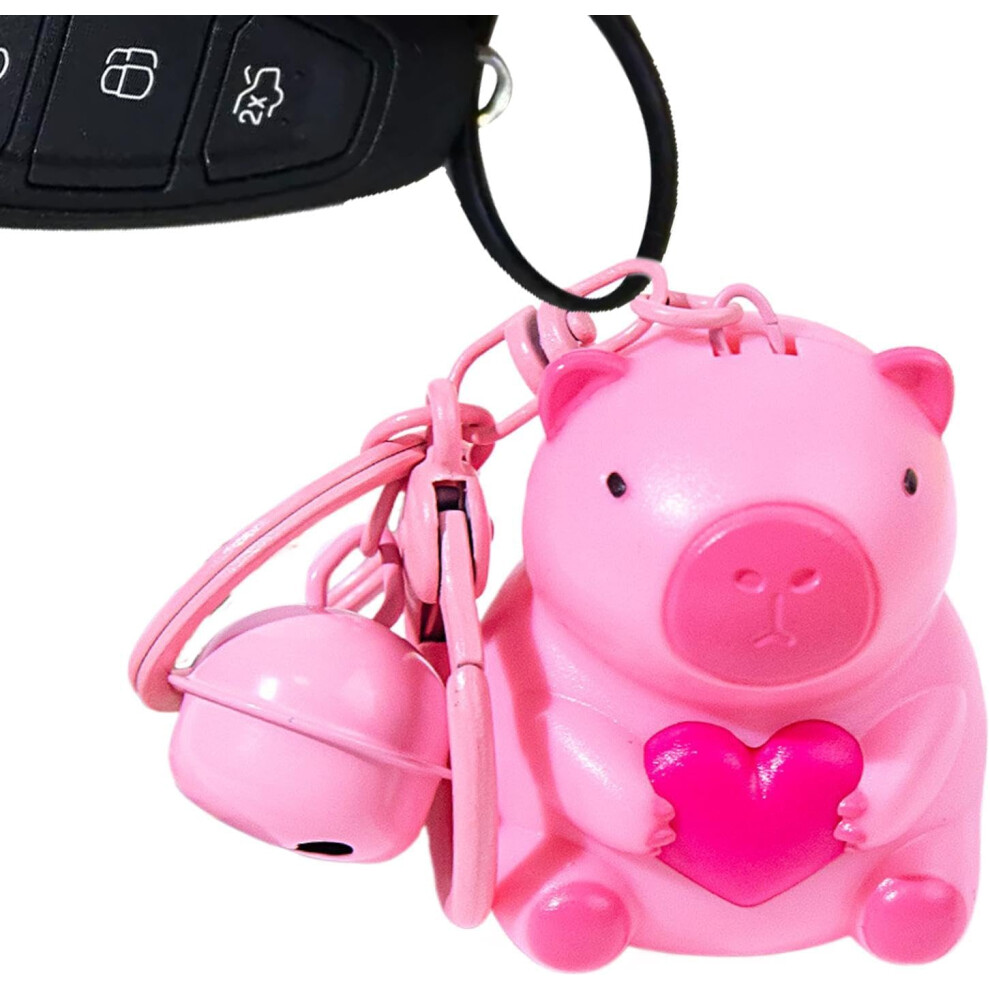 (Pink) Cute Capybara Keychains | Light up Cartoon Keychains - Decorative Animal Pendant, Cute Backpack Accessories for Purse Cell Phone Backpack