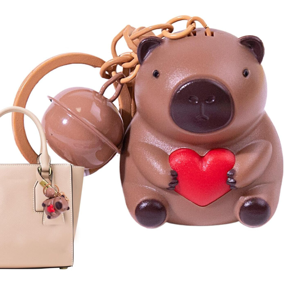 (Brown) Cute Capybara Keychains | Light up Cartoon Keychains - Decorative Animal Pendant, Cute Backpack Accessories for Purse Cell Phone Backpack