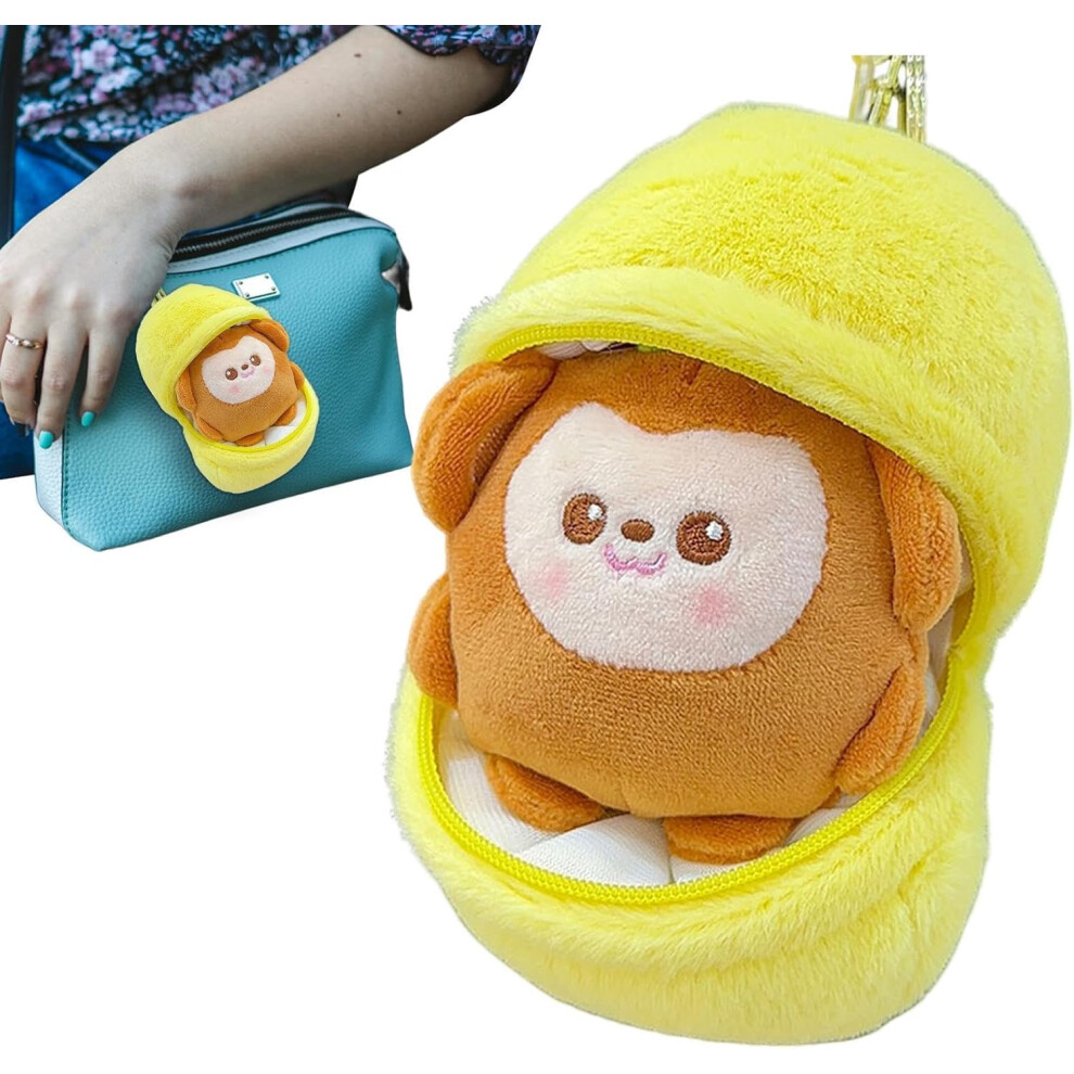 (Lemon) Plush Fruit Bag Charm | Stuffed Cute Doll Pendant | Adorable Key Ring Fruit Decoration for Car Key, Schoolbag, and Backpack