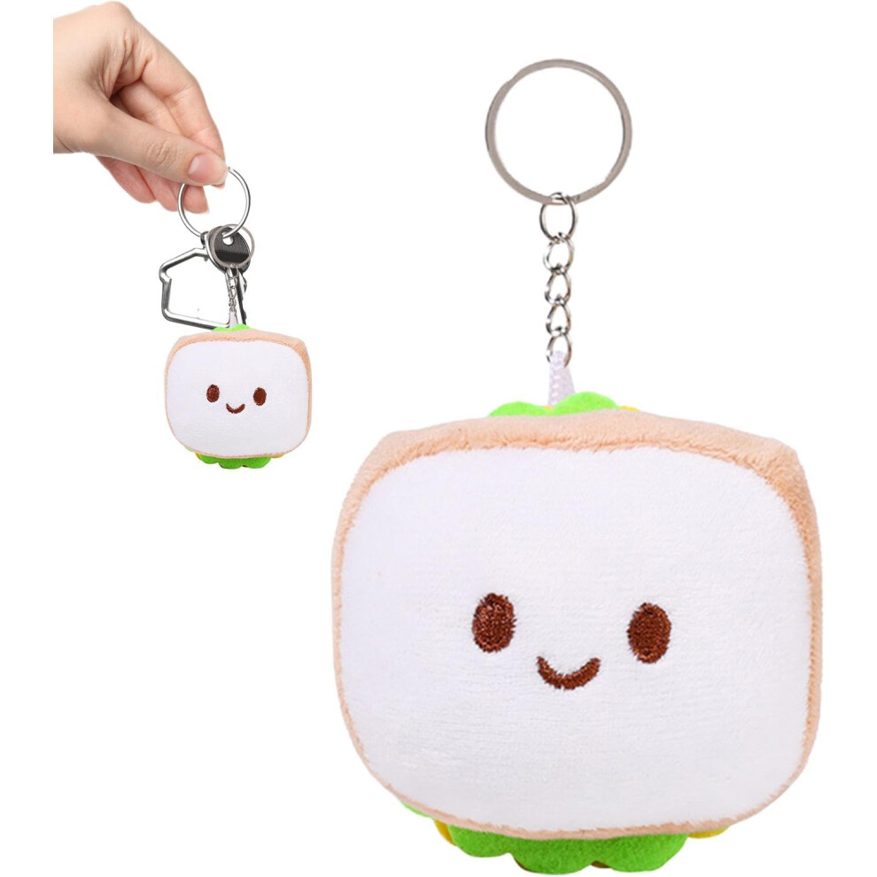Cute Plush Keychain - Sandwich Hamburger Plush Keychain Pendant,Plush Bag Charm Adorable Plush Ornament for Backpacks Bags Keys Purse Bag Car
