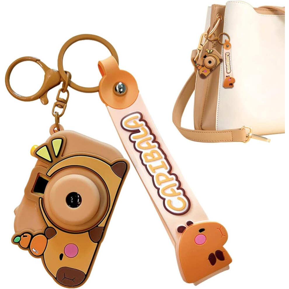 Camera Projector For Kids, Car Keyring, Color Matching Keychain Key Ring Pendant, Silicone Capybara Shaped For Mens Womens