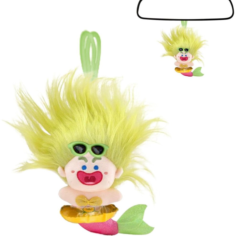 (Green) Plush Keychain Pendant | Plush Cartoon Mermaid Keychain Ornament,Funny Expression Bag Pendants for Girls and Women for Shoulder Bag, Tote Bag