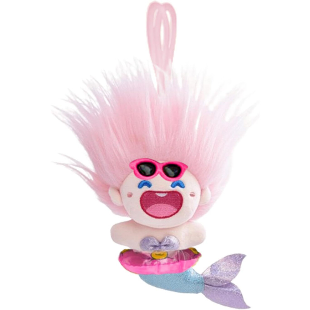 (Pink) Plush Keychain Pendant | Plush Cartoon Mermaid Keychain Ornament,Funny Expression Bag Pendants for Girls and Women for Shoulder Bag, Tote Bag