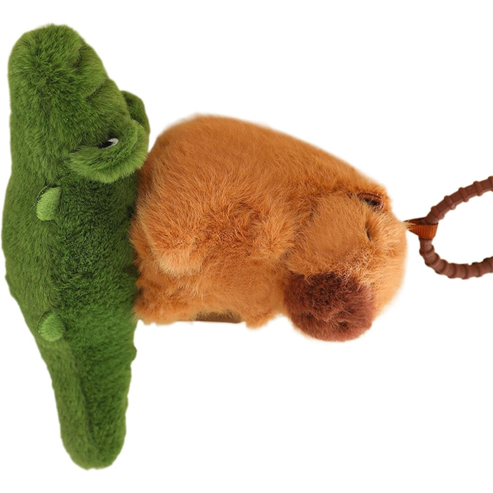 (B) Capybara Plush Keychain - Cute Stuffed Capybara Doll Keyring,Portable Stuffed Capybara Keyring Backpack Decoration for Car, Schoolbag