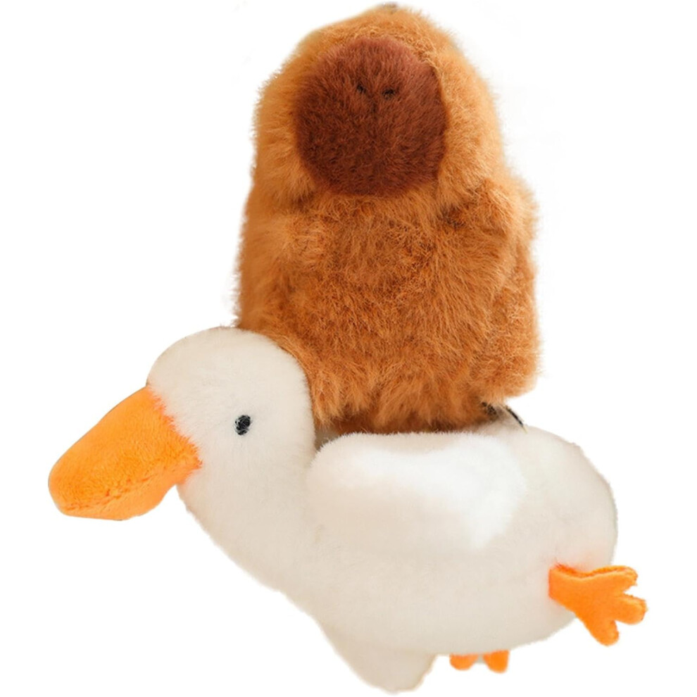 (C) Capybara Plush Keychain - Cute Stuffed Capybara Doll Keyring,Portable Stuffed Capybara Keyring Backpack Decoration for Car, Schoolbag